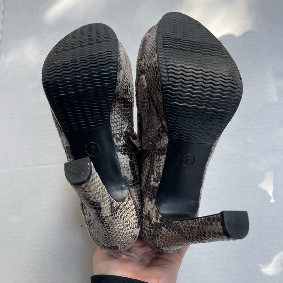 Heeled Snake Skin Booties - Picture 2 of 8